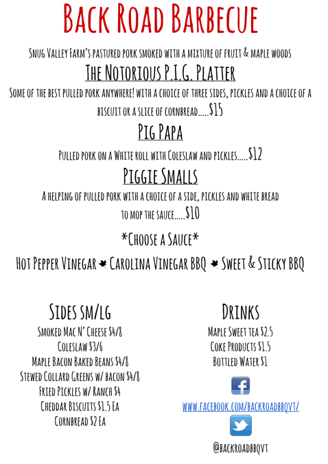 BBQ menu